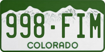 CO license plate 998FIM
