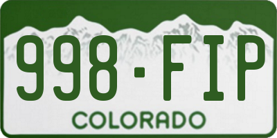 CO license plate 998FIP