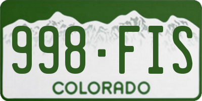 CO license plate 998FIS