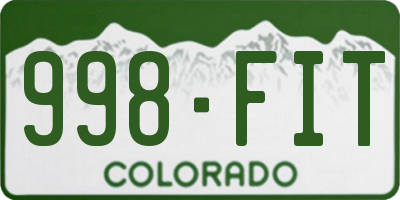 CO license plate 998FIT
