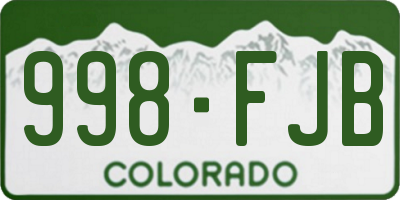 CO license plate 998FJB
