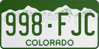 CO license plate 998FJC