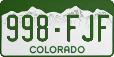 CO license plate 998FJF