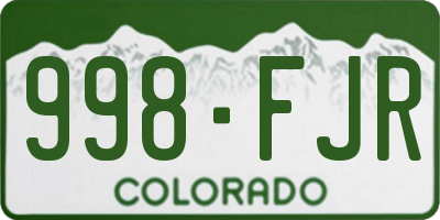 CO license plate 998FJR