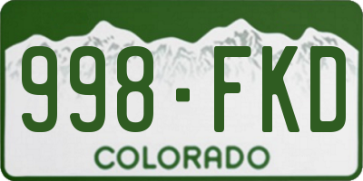 CO license plate 998FKD