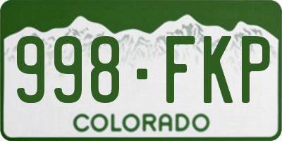 CO license plate 998FKP