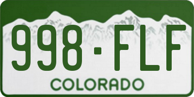 CO license plate 998FLF