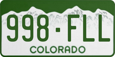 CO license plate 998FLL