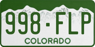 CO license plate 998FLP