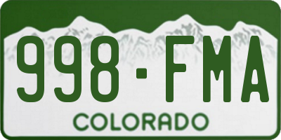 CO license plate 998FMA
