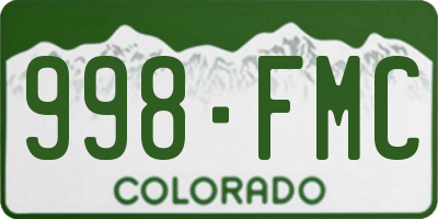 CO license plate 998FMC