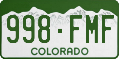 CO license plate 998FMF
