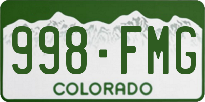 CO license plate 998FMG
