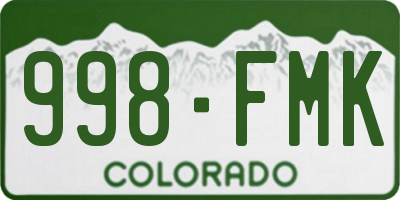 CO license plate 998FMK