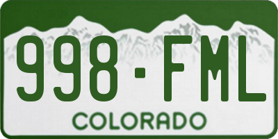 CO license plate 998FML