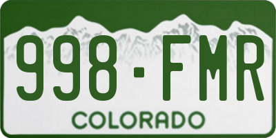 CO license plate 998FMR