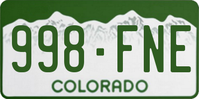 CO license plate 998FNE