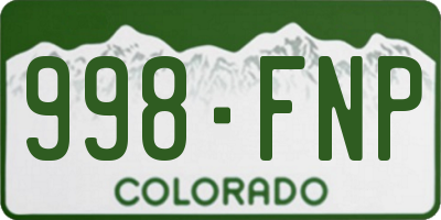 CO license plate 998FNP