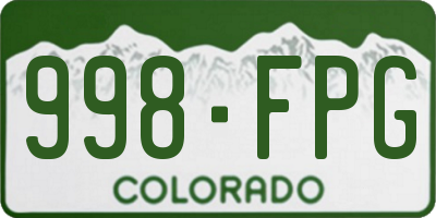 CO license plate 998FPG