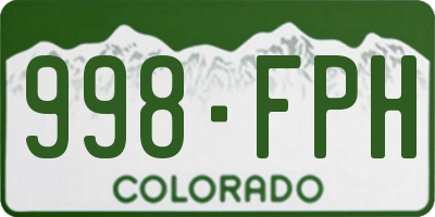CO license plate 998FPH