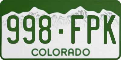 CO license plate 998FPK