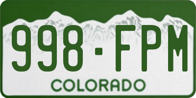 CO license plate 998FPM
