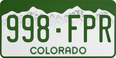 CO license plate 998FPR
