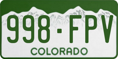 CO license plate 998FPV