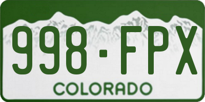 CO license plate 998FPX