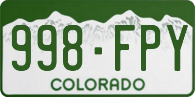 CO license plate 998FPY