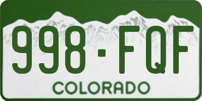 CO license plate 998FQF