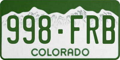 CO license plate 998FRB