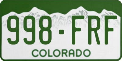CO license plate 998FRF