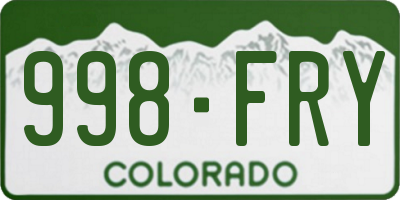 CO license plate 998FRY