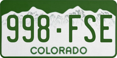 CO license plate 998FSE