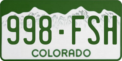CO license plate 998FSH