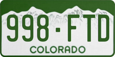CO license plate 998FTD