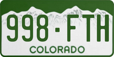 CO license plate 998FTH