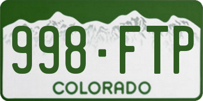 CO license plate 998FTP
