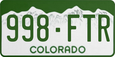 CO license plate 998FTR