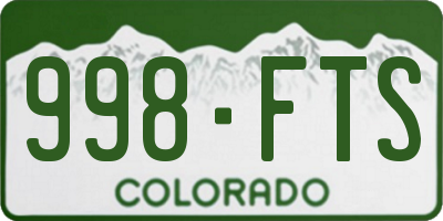 CO license plate 998FTS