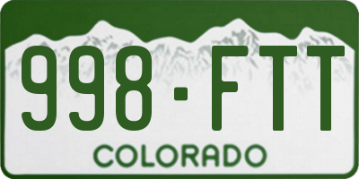 CO license plate 998FTT