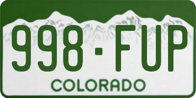 CO license plate 998FUP