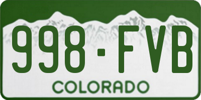 CO license plate 998FVB