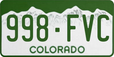 CO license plate 998FVC