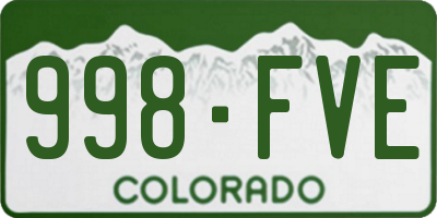 CO license plate 998FVE