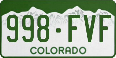 CO license plate 998FVF