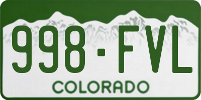 CO license plate 998FVL