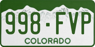 CO license plate 998FVP