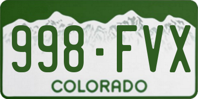 CO license plate 998FVX